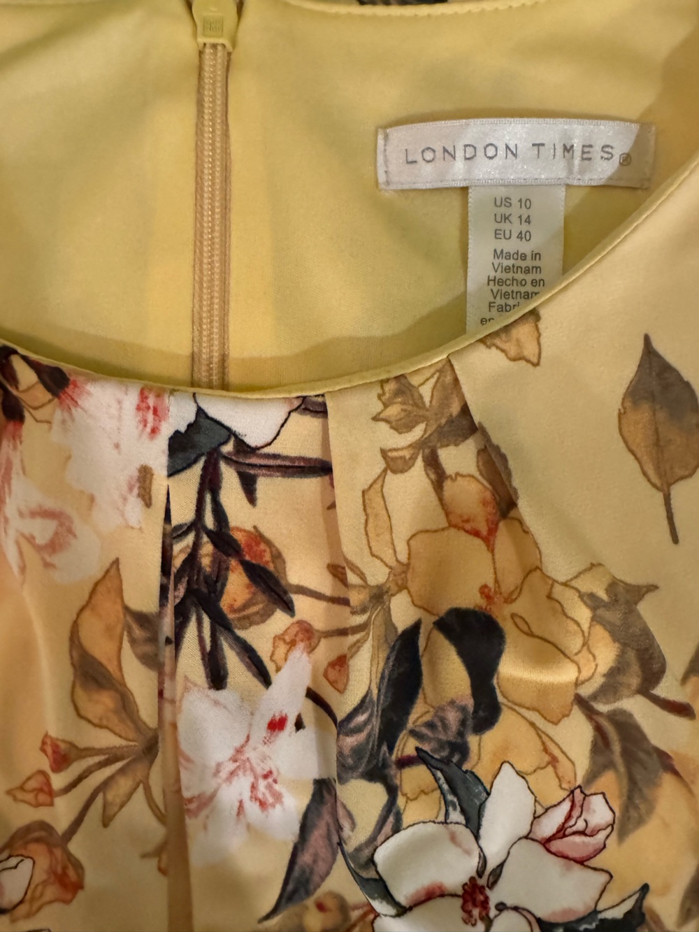 London Times Yellow Floral Sleeveless Jumpsuit - Picture 4 of 5